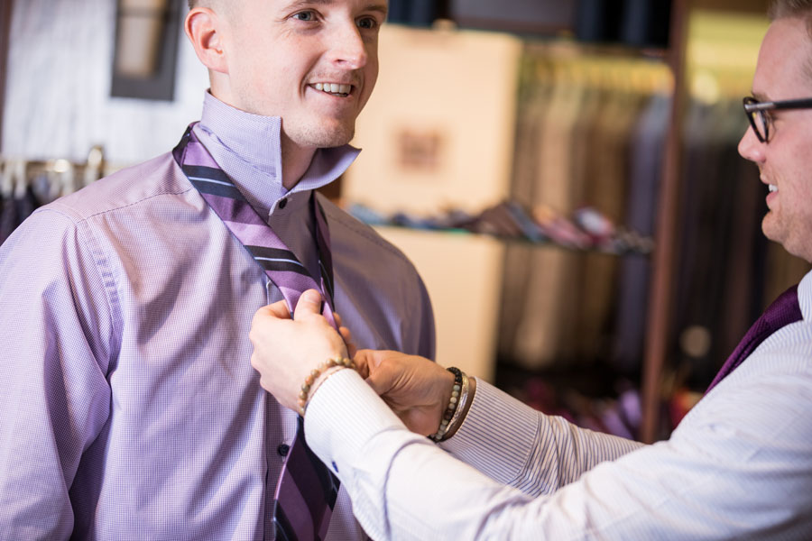 Tailored and Custom - putting on a tie